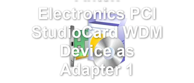 Antex Electronics PCI StudioCard WDM Device as Adapter 1
